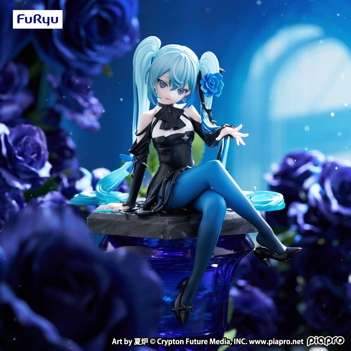 FuRyu Hatsune Miku Flower Fairy Blue Rose Noodle Stopper Figure