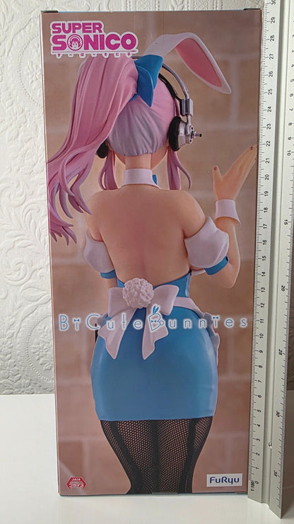 Super Sonico BiCute Bunnies Waitres Light Blue Ver FuRyu Anime Figure Sealed