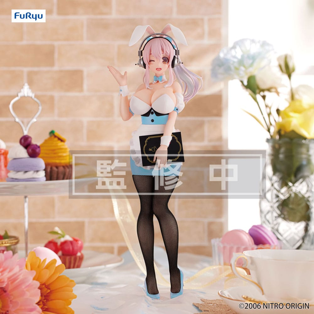Super Sonico BiCute Bunnies Waitres Light Blue Ver FuRyu Anime Figure Sealed