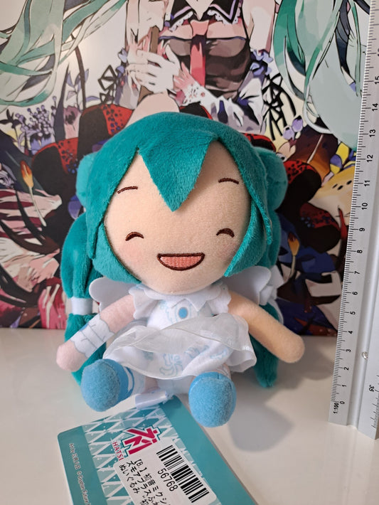 Hatsune Miku Fluffy Plush Doll 15th Anniversary SP SEGA Laughing with Tag New