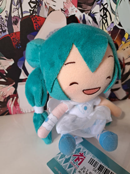 Hatsune Miku Fluffy Plush Doll 15th Anniversary SP SEGA Laughing with Tag New
