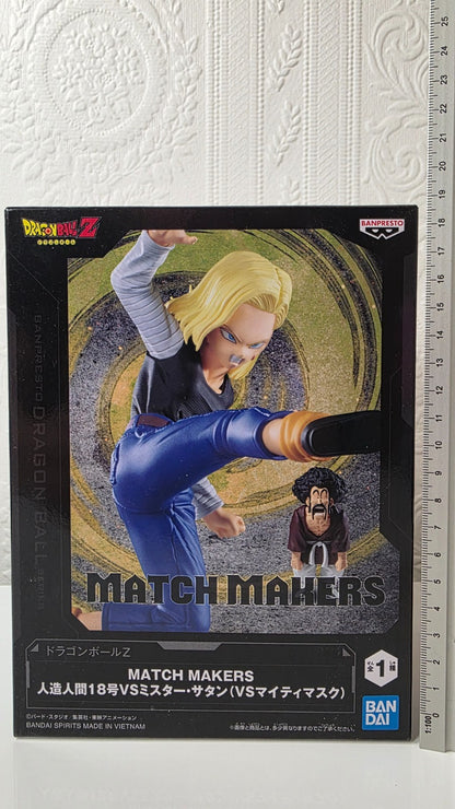 Android 18 Match Makers Dragon Ball Z Banpresto Anime Figure Sealed vs Mr Satan