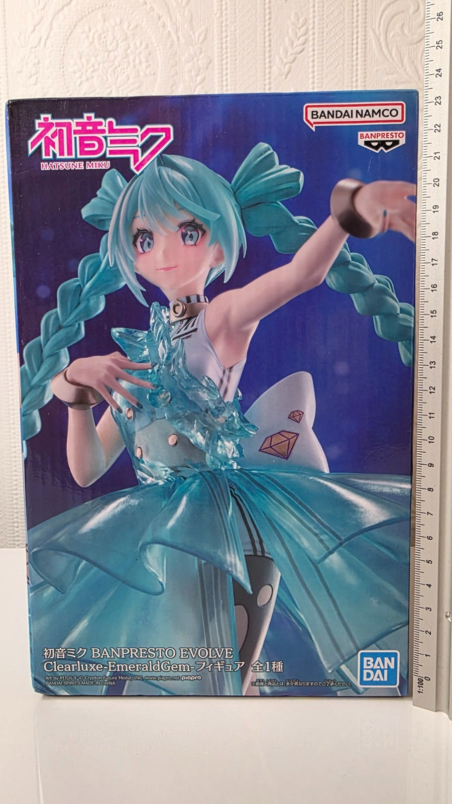 Hatsune Miku Evolve Clearluxe Emerald Gem Ver Banpresto Vocaloid Figure Sealed