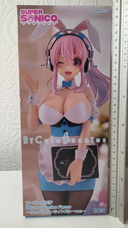 Super Sonico BiCute Bunnies Waitres Light Blue Ver FuRyu Anime Figure Sealed
