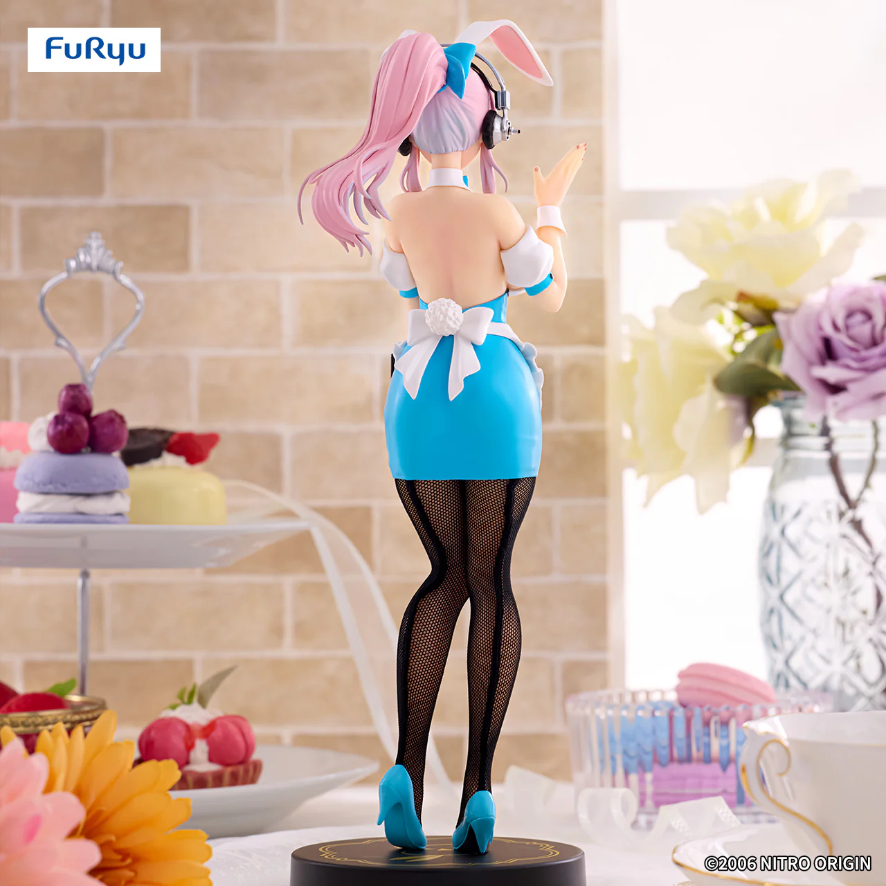 Super Sonico BiCute Bunnies Waitres Light Blue Ver FuRyu Anime Figure Sealed