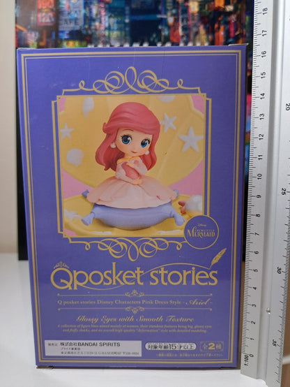 Banpresto Ariel Q Posket Stories Disney Little Mermaid Pink Dress Style